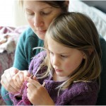 Teaching children how to knit: Letters to Larkspur