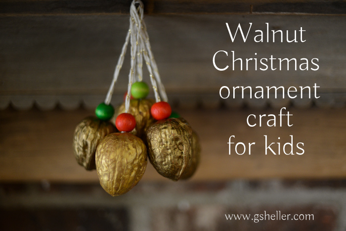 walnut Christmas ornament craft for kids